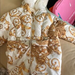 Elegant Gold and White Kids Jacket